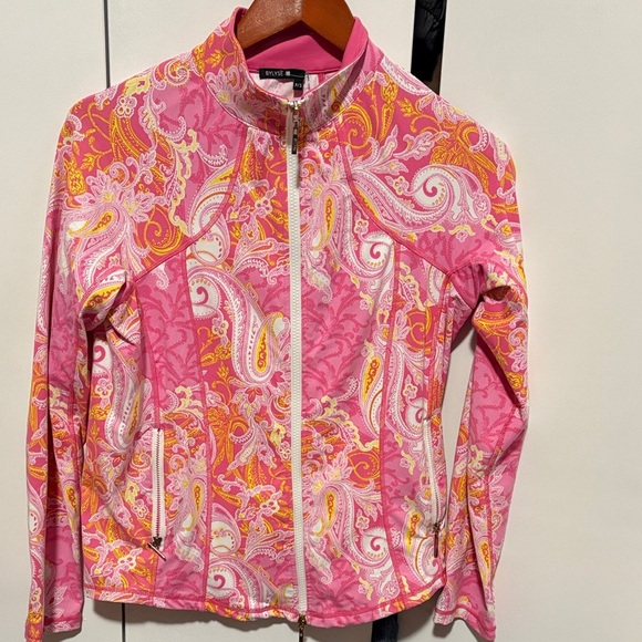 Vibrant Pink Paisley Bomber Jacket - Picture 1 of 9